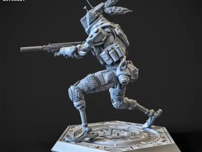 Skinny Ground Running Robot 100mm 3D print model