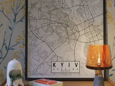 Vintage cupboard with ceramic pot 3D model