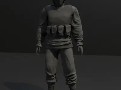 Cyberpunk Character cyber assassin 3D model