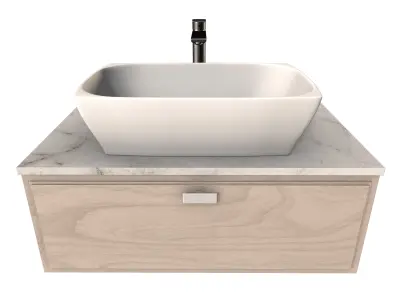 Modern Bathroom Vanity with Vessel Sink 3D model