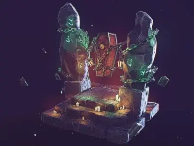 Evil Coffin Chain Binding Low-poly 3D model