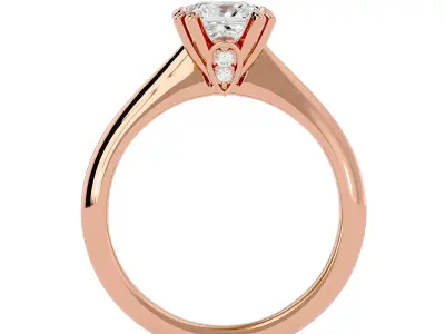 The Essential Solitaire  Princess Cut Tapered Band Ring 3D print model