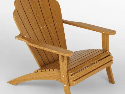 Adirondack footstool and chair 3D model