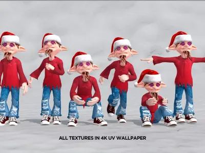 Happy Elf Character 3D model