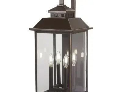 Menahan Bronze 4 - Bulb Outdoor Wall Lantern Free 3D model