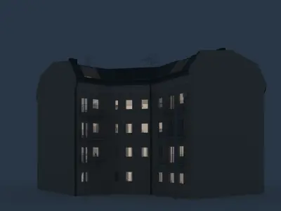 Residential City Building - Corner - 20 - Restaurant 3D model