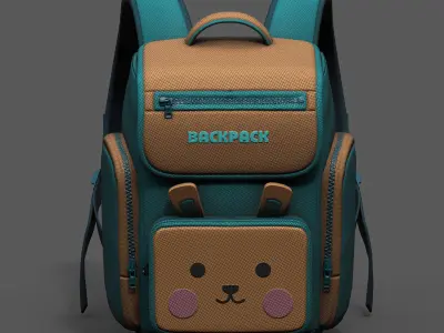 Backpack Camping bag baggage pockets product  Low-poly 3D model