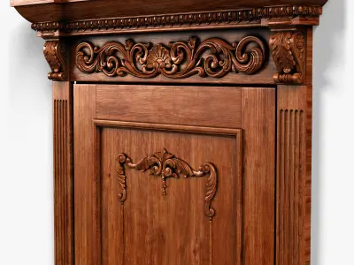 Door0032 ornate wooden door 3D model