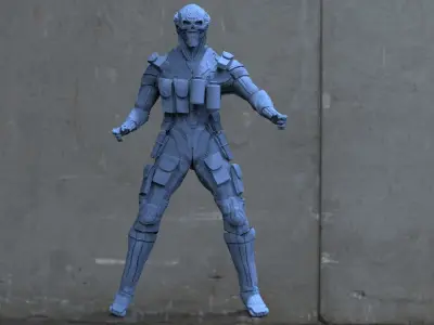 Terrorist Villain with mask 3D model