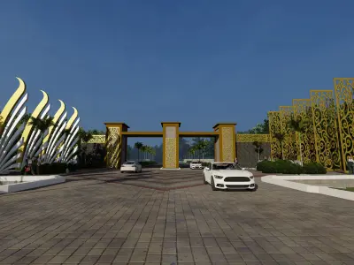Modern Minimalist Gate B  SketchUp 3D Model SketchUp Only 3D model