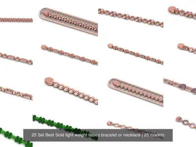 25 Set Best Sold light weight ladies bracelet or necklace 3D Model Pack