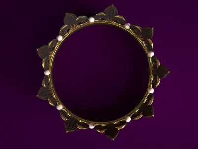 Crown golden Low-poly 3D model