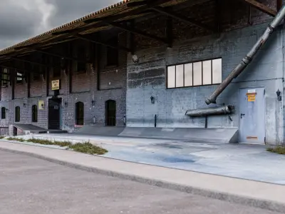 urban garage - BLENDER SCENE Low-poly 3D model