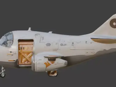 Futuristic Cartoon Cargo Aircraft 3D Model Low-poly 3D model