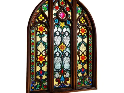 Gothic Stained Glass Window model pack Low-poly 3D model