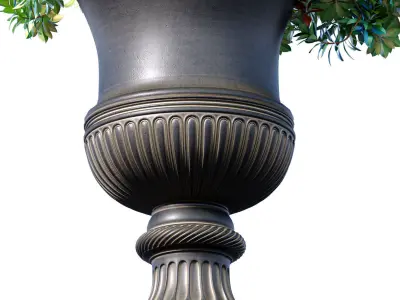 Flowerbed Bouquet flowers in a decorative classic vase pot urn 3D model