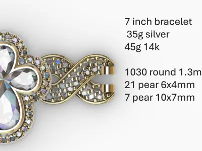 clover cross hiphop bracelet  3D print model