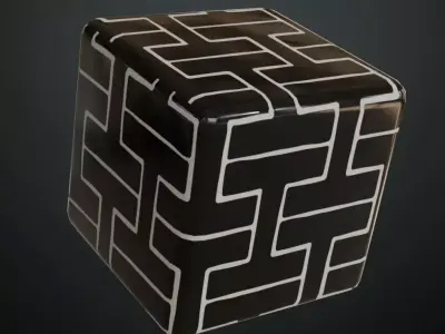 Modern Geometric Interlaced Tile PBR Seamless Texture