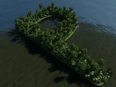 P Alphabet Island 3D model