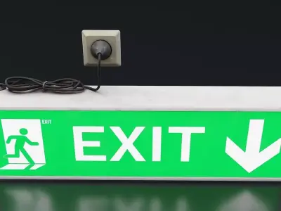 Emergency Exit Sign Low-poly 3D model purchase