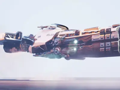 Hover Bike Sci-fi Police Vehicle 3D Model 3D model