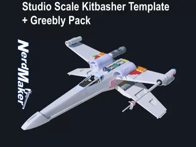 Studio Scale Model-X Kitbasher Template with Greebly Pack 3D print model