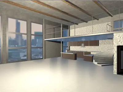 Modern Loft 3D Model Free low-poly 3D model