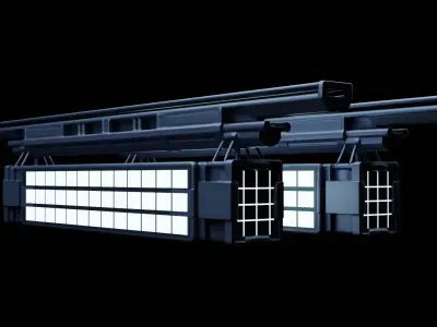 Concert Lights Truss Set of 2 High-Quality 3D model