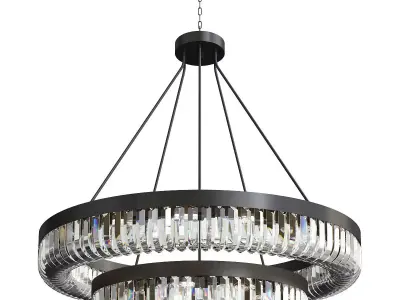 CURVED CRYSTAL BASKET TIERED CHANDELIER Low-poly 3D model