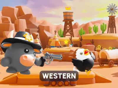 Western Low-poly 3D model