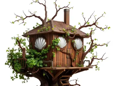 Enchanted Treehouse model pack Low-poly 3D model