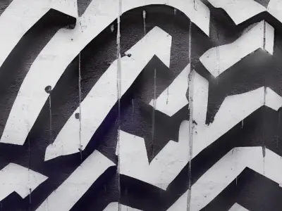 9 Walls with Graffiti paints as Textures Street Assets Low-poly 3D model