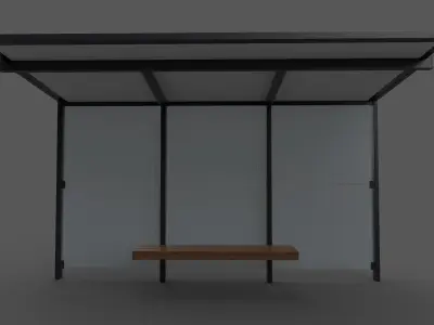Bus shelter Low-poly 3D model order