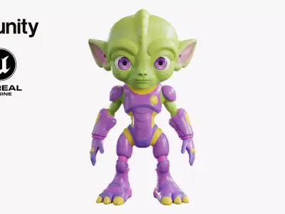 Alien02 - Game Ready Model Low-poly 3D model