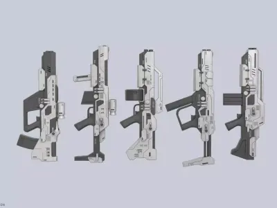 Scifi Battle gun collection 3D Model Pack