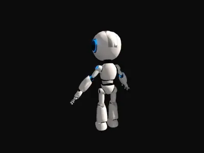 Cute Robot Rigged 1 Male 3D Model Low-poly Low-poly 3D model
