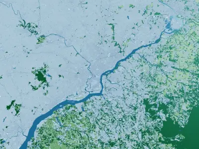 Philadelphia with Terrain 3D model