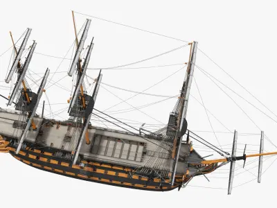  HMS Victory Ship of the Line with Furled Sails 