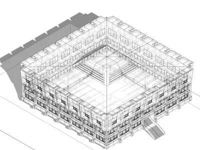 Sumy region universal scientific library Ukraine 3D model