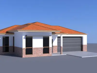Australian Houses Modular Pack A Low-poly 3D model