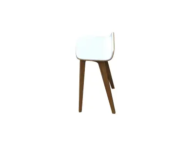 Barchair stool with top and wooden legs 3D model