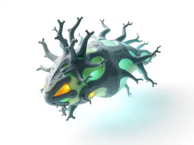 Fantastical Alien Creature Model Pack Low-poly 3D model