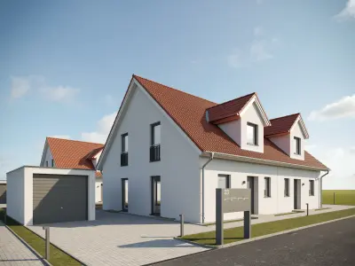 German Duplex House 3D model
