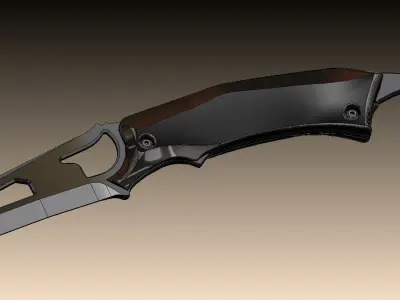 Knife with spring loaded window breaker 3D print model