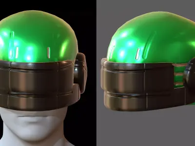 Helmet plastic mask protection pollution ball shaped  Low-poly 3D model