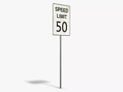 Speed Limit Sign Low-poly 3D model purchase