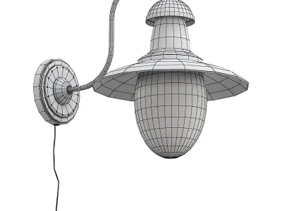 fisherman-a5518ap-1rb copper wall light with glass shade 3D model