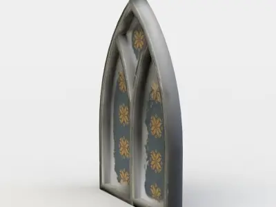 Window church with Low-poly 3D model