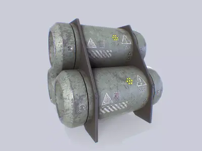 Sci fi gas tank Low-poly 3D model