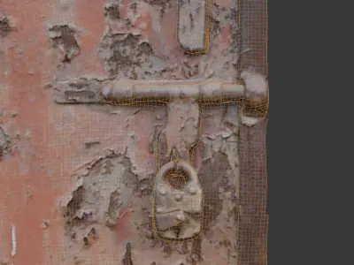 Old Metal Door Scan Low-poly 3D model